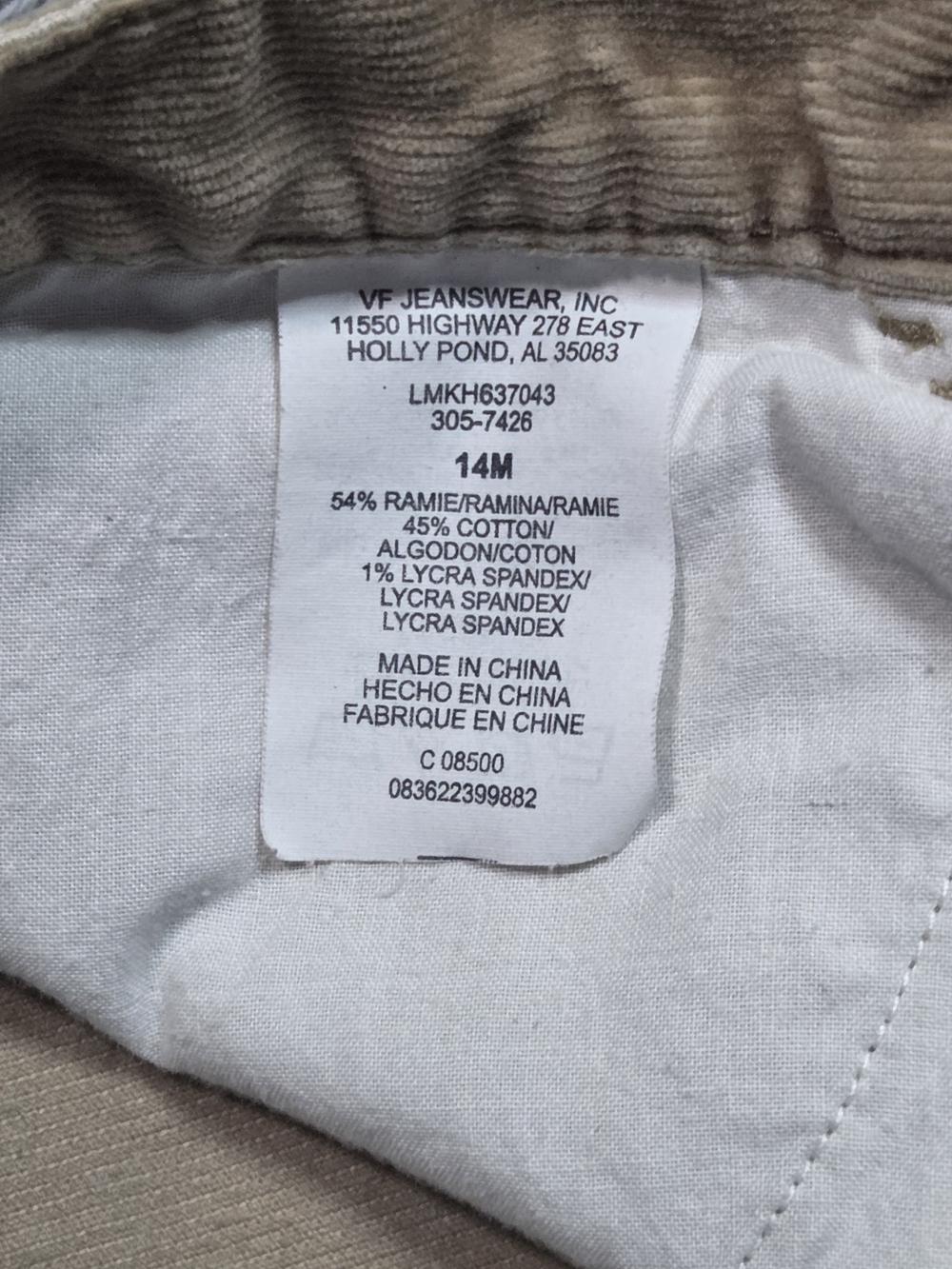 Vintage 90s ORIGINAL LEE corduroy Mom Pants Woman Size 14m  30/29 Beige - Picture 13 of 13